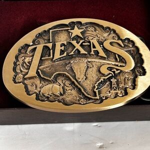 Gold and Black Texas Belt with Intricate Design